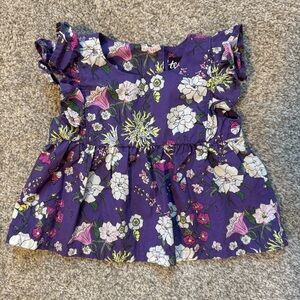 Tea Collection Purple Floral Kids Blouse